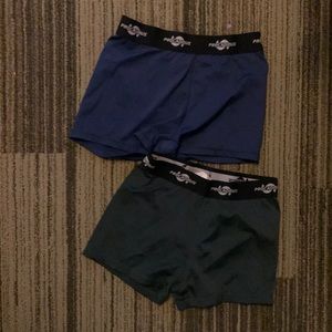 Procadmus spandex biker shorts 2 PACK blue and green